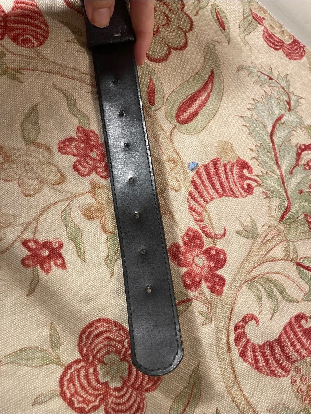 LeatherBraided Navy Leather Belt with Decorative Brown Buckle